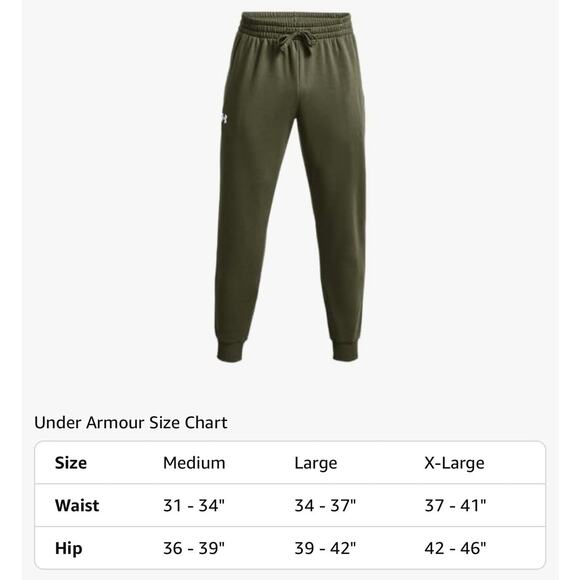 $55 Under Armour Men's Rival Fleece Joggers Size Large, Color:Marine Green NWT.. - Picture 16 of 16
